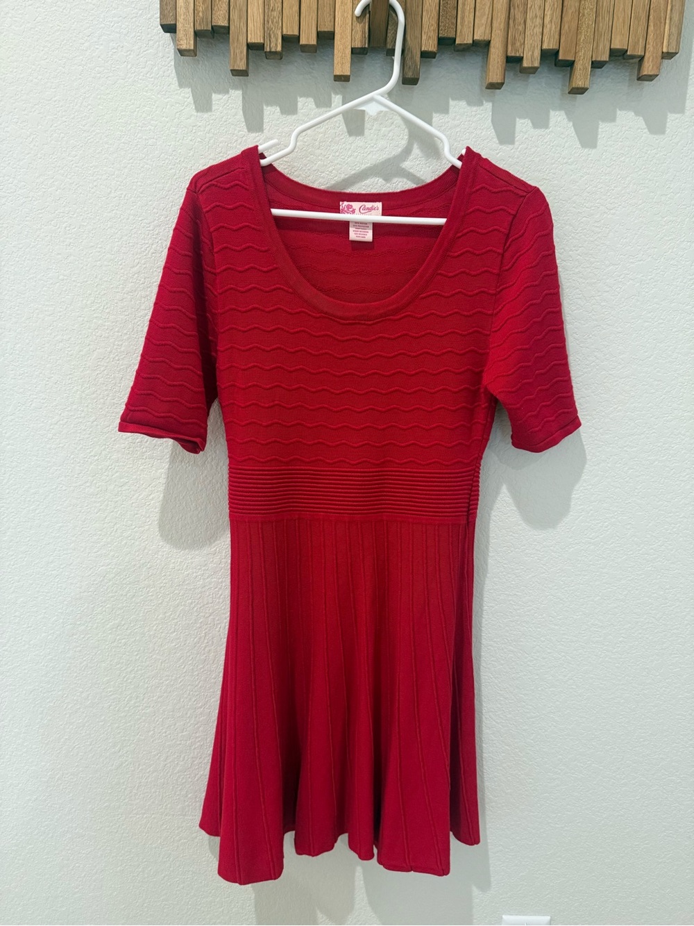 Candie's Red Wavy Knit dress
